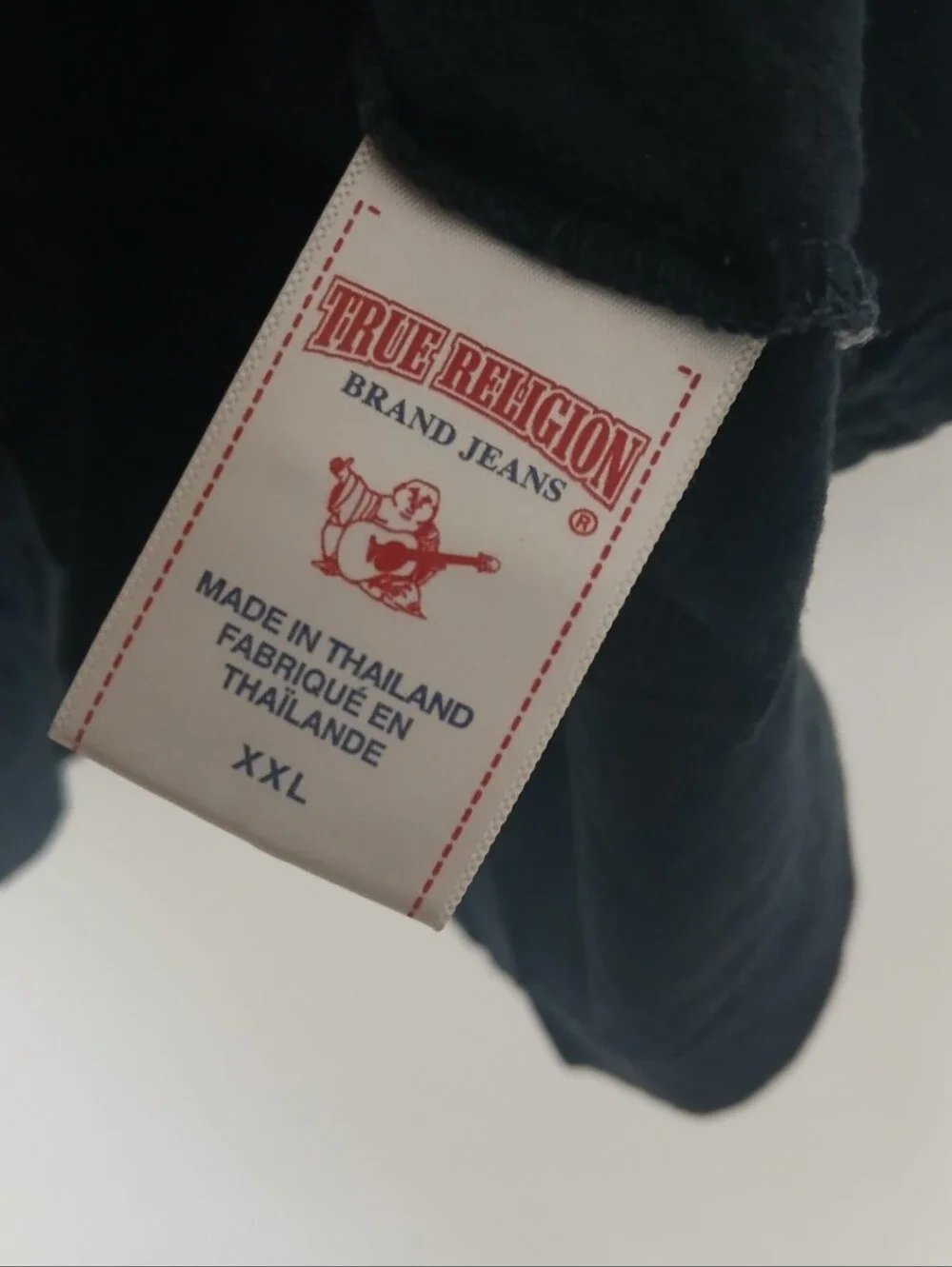 True Religion Black 'I U Vegas' Graphic Tee with White and Rust Print